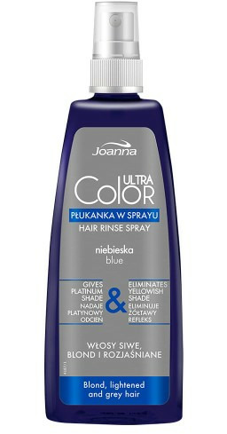 Płukanka do włosów siwych blond i rozjaśnionych w sprayu niebieska Joanna Ultra Color 150ml