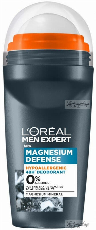L''Oréal - MEN EXPERT - MAGNESIUM DEFENSE - Hipoalergiczny dezodorant w kulce 48H - 50 ml