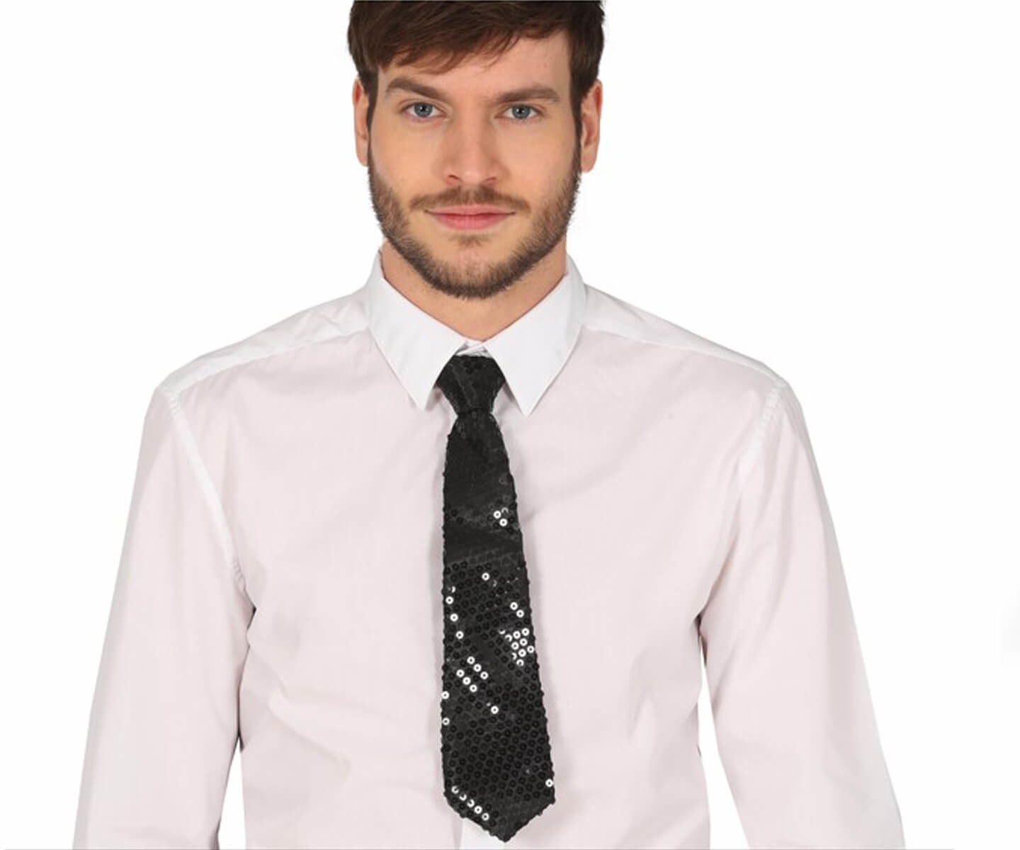 Krawat z cekinami czarny - 1 szt.
