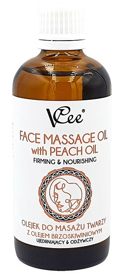Naturalny wegański olejek brzoskwiniowy do masażu twarzy Vcee 100 ml