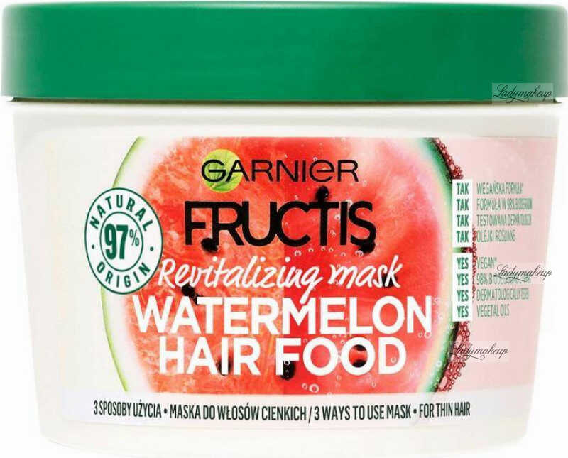 GARNIER - FRUCTIS - WATERMELON HAIR FOOD MASK - Rewitalizująca maska do włosów cienkich - 390 ml