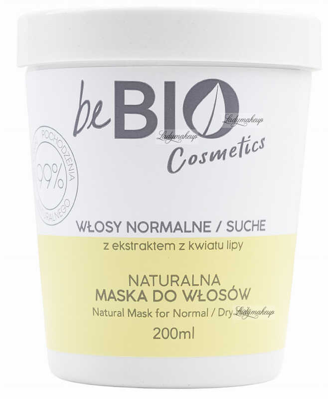 BeBio - Natural Mask for Normal / Dry Hair - Naturalna maska do włosów normalnych i suchych - Kwiat Lipy - 200 ml