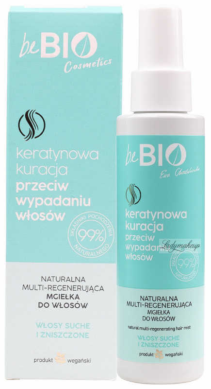 BeBio - Keratin Treatment Against Hair Loss - Natural Multi-Regenerating Hair Mist - Keratynowa kuracja przeciw wypadaniu włosów - Naturalna multi-regenerująca mgiełka do włosów - Włosy suche i zniszczone - 100 ml