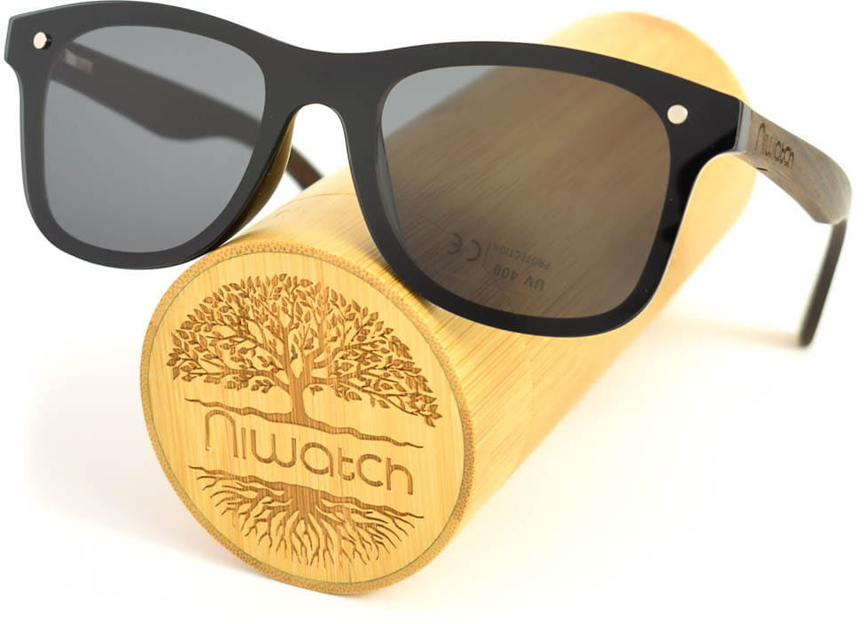 Drewniane okulary przeciwsłoneczne Niwatch Orion Black