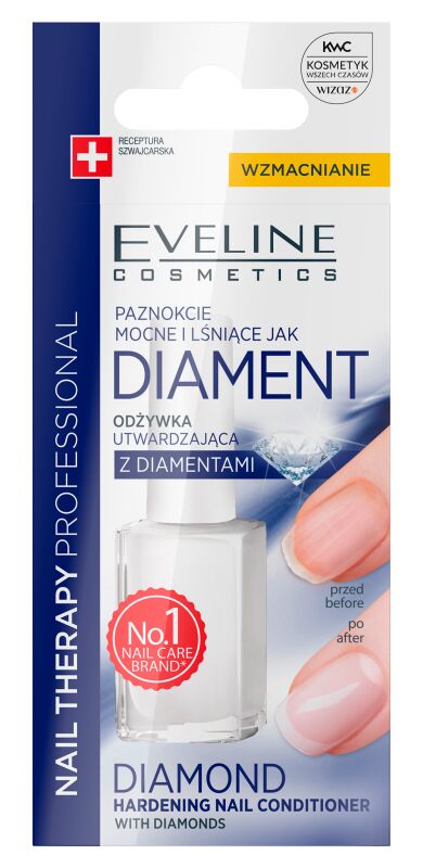 Eveline Cosmetics - NAIL THERAPY PROFFESSIONAL - Diamond Hardening Nail Conditioner - Utwardzająca odżywka do paznokci z diamentami