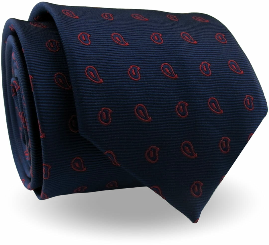 Krawat Męski Elegancki Modny Klasyczny granatowy we wzory G663