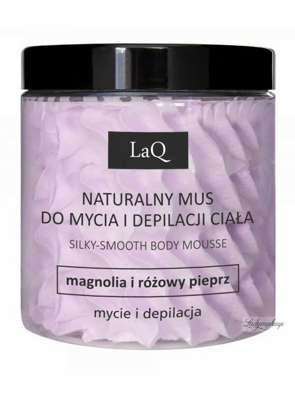 LaQ - Silky-Smooth Body Mousse - Naturalny mus do mycia i depilacji ciała - Magnolia i Różowy Pieprz - 100 g