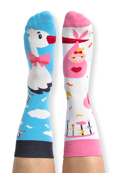 Nanushki Skarpety kolorowe bocian i dziewczynka - Stork It s a girl