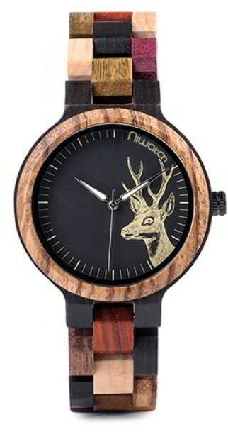Zegarek drewniany Niwatch COLOUR deer - tarcza 38 mm