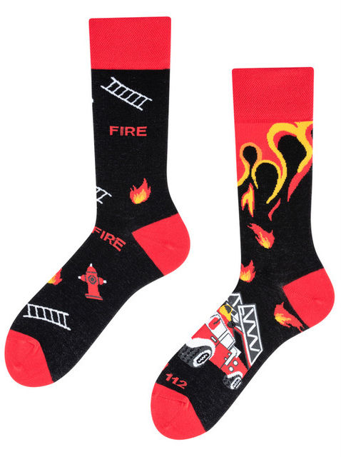 Todo Socks Socks on Fire,, Strażak, Ogień, Kolorowe Skarpetki