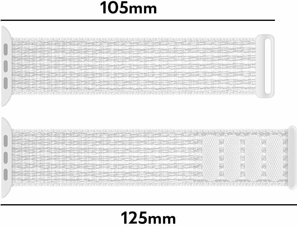 Pasek Alogy Nylon Strap z rzepem do Apple Watch 1/2/3/4/5/6/7/8/SE/Ultra (42/44/45/49mm) Biały