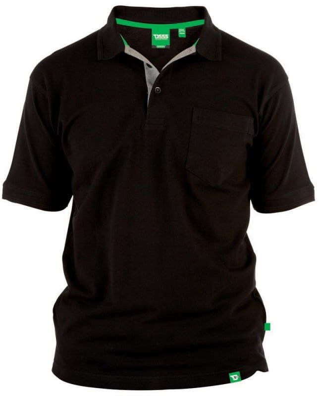 GRANT-D555 Koszulka Polo Czarna Duże Rozmiary