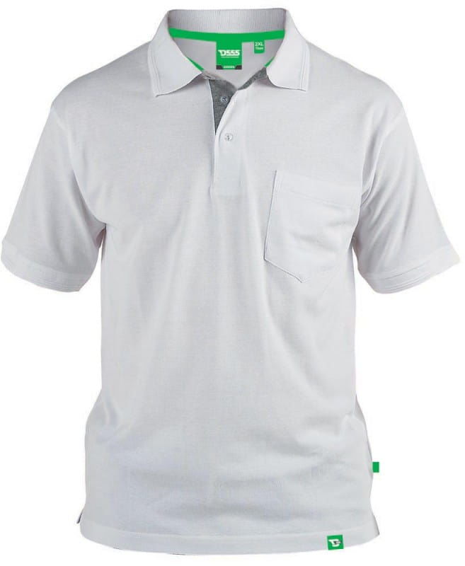 GRANT-D555 Duża Koszulka Polo Biała