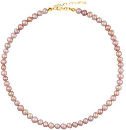 ZELDA GOLD Naszyjnik różowe naturalne perły 3w1 obroża choker kolia regulowany