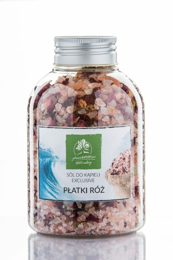 Kłodawska sól do kąpieli z płatkami róż butelka 600g