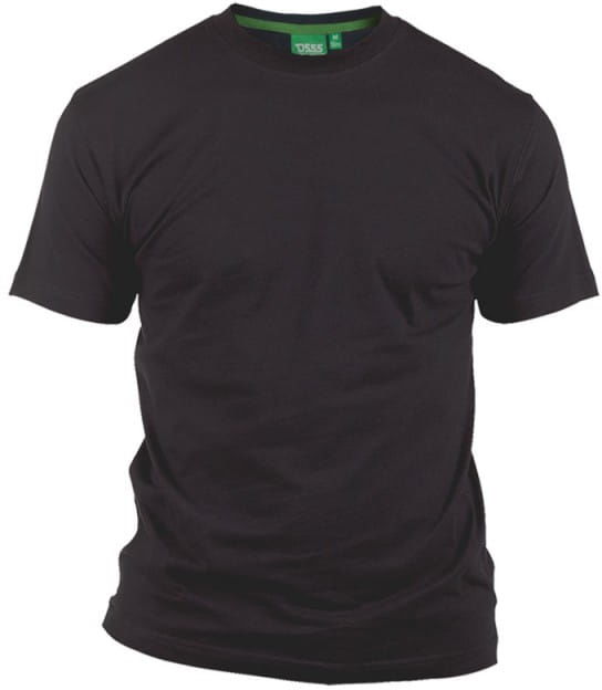 Duża Koszulka Męska Gładka Czarna T-shirt FLYERS-D555