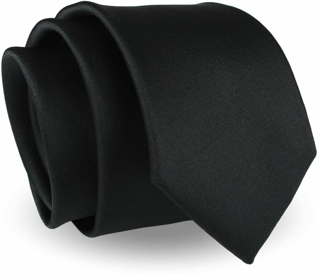Krawat Męski Elegancki Modny Klasyczny szeroki gładki czarny matowy G318