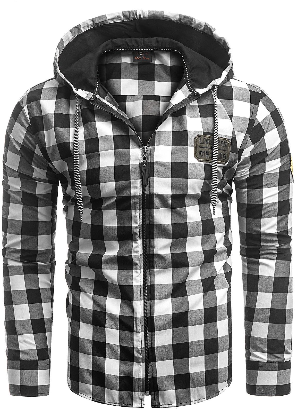 Męska bluza / koszula z kapturem rl60 - czarna