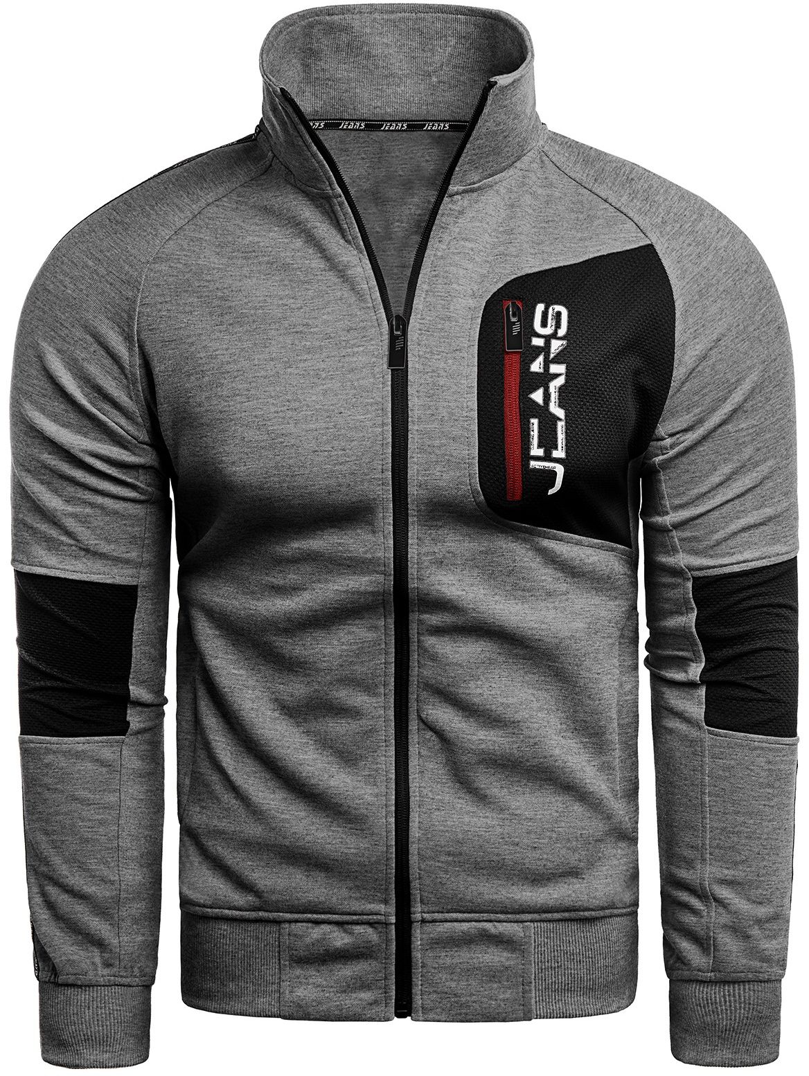 Bluza męska DA868K- antracytowy/czerwony