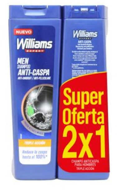 Szampon przeciwłupieżowy Williams Expert Anti-Dandruff Shampoo 2x250 ml (8437014661712)