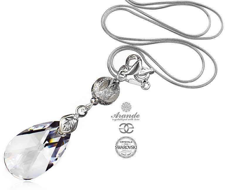 Kryształy piękny naszyjnik CRYSTAL FANTASIA SREBRO