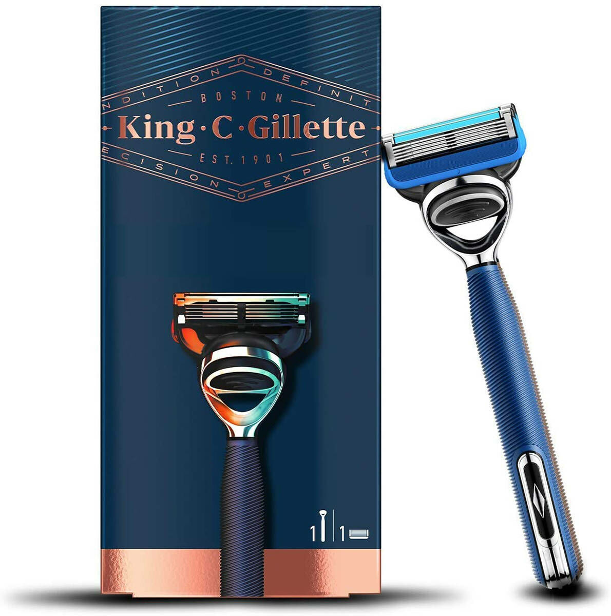 King C Gillette maszynka do golenia z 5 ostrzami i trymerem 1 szt.