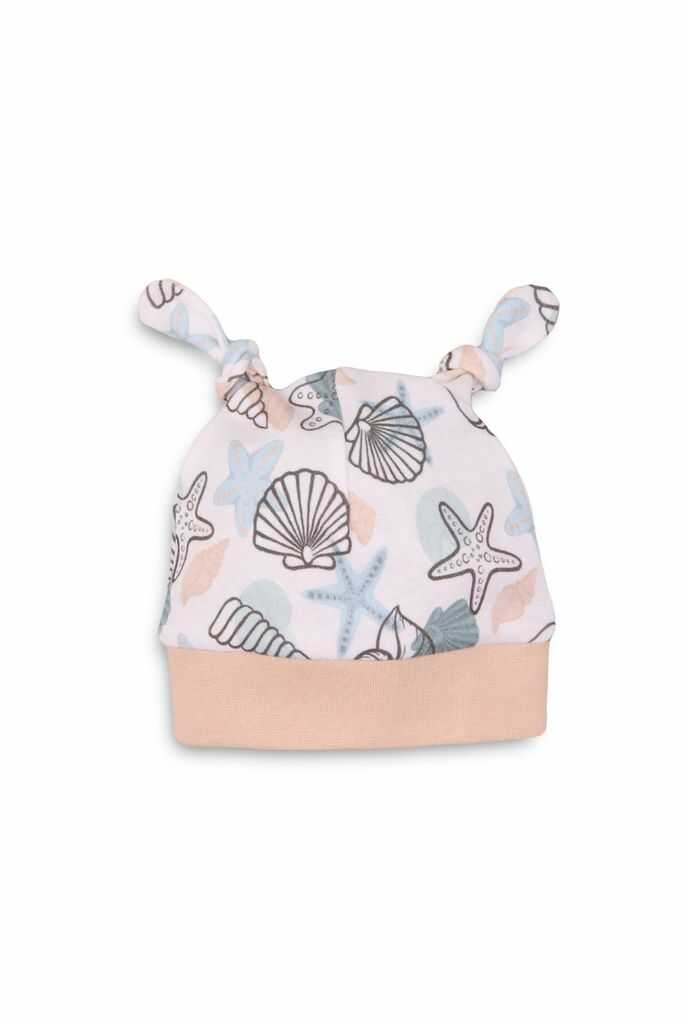 Bawełniana czapka niemowlęca w muszle