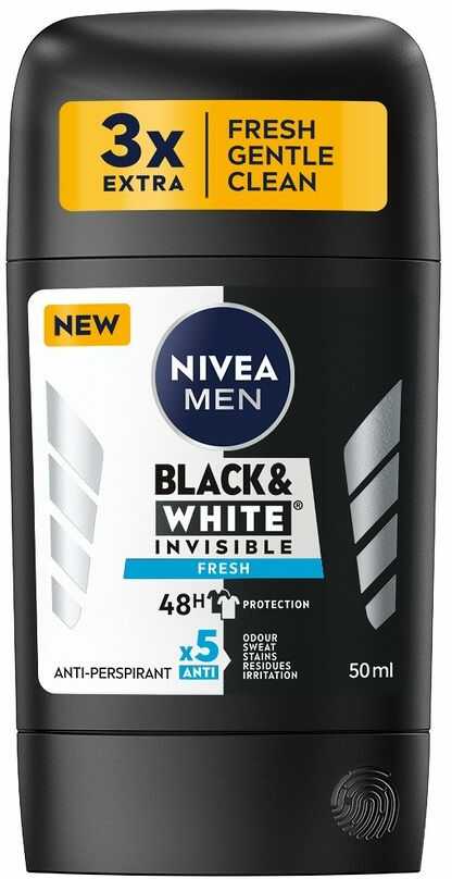 Men Black&White Invisible Fresh antyperspirant w sztyfcie 50ml