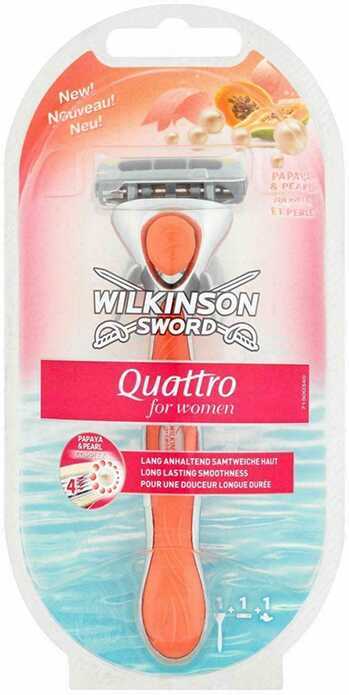 Wilkinson Sword Quattro maszynka do golenia dla kobiet Papaya & Pearl