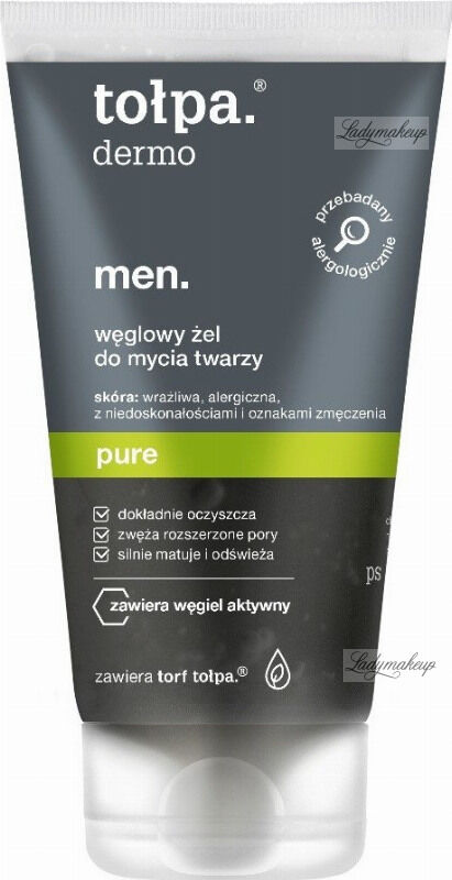 Tołpa - Dermo Men Pure - Węglowy żel do mycia twarzy dla mężczyzn - 150 ml