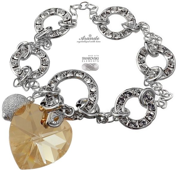 SWAROVSKI BRANSOLETKA CRYSTALEAR GOLDEN CHARMS!