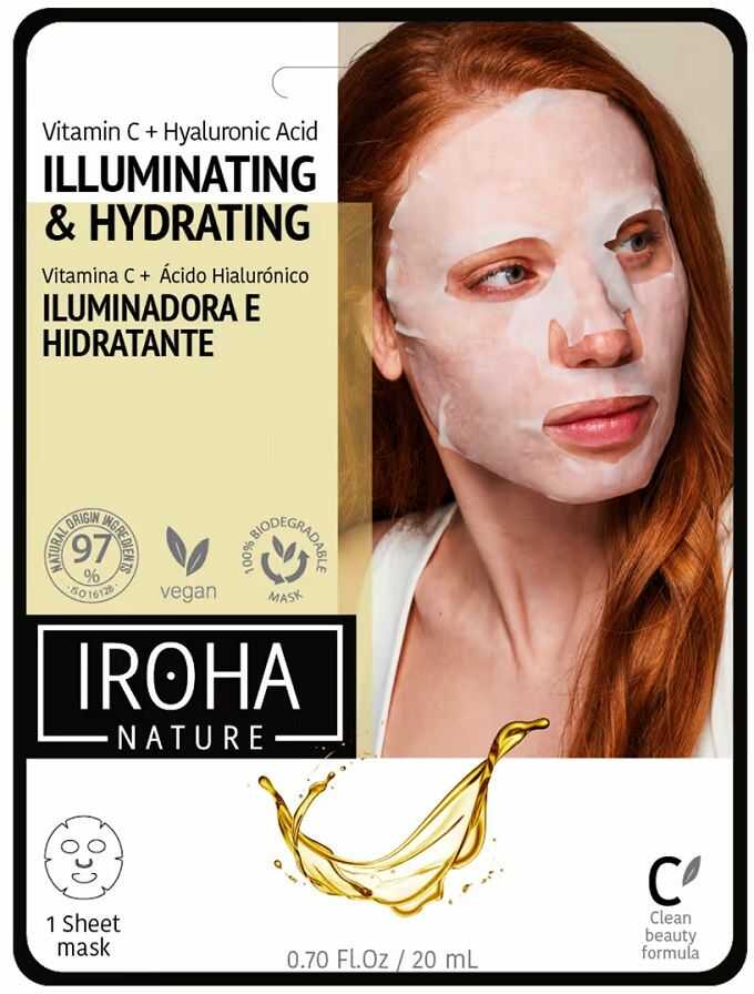 Illuminating & Hydrating Tissue Face Mask rozświetlająco-nawilżająca maska w płachcie z witaminą C i kwasem hialuronowym 20ml