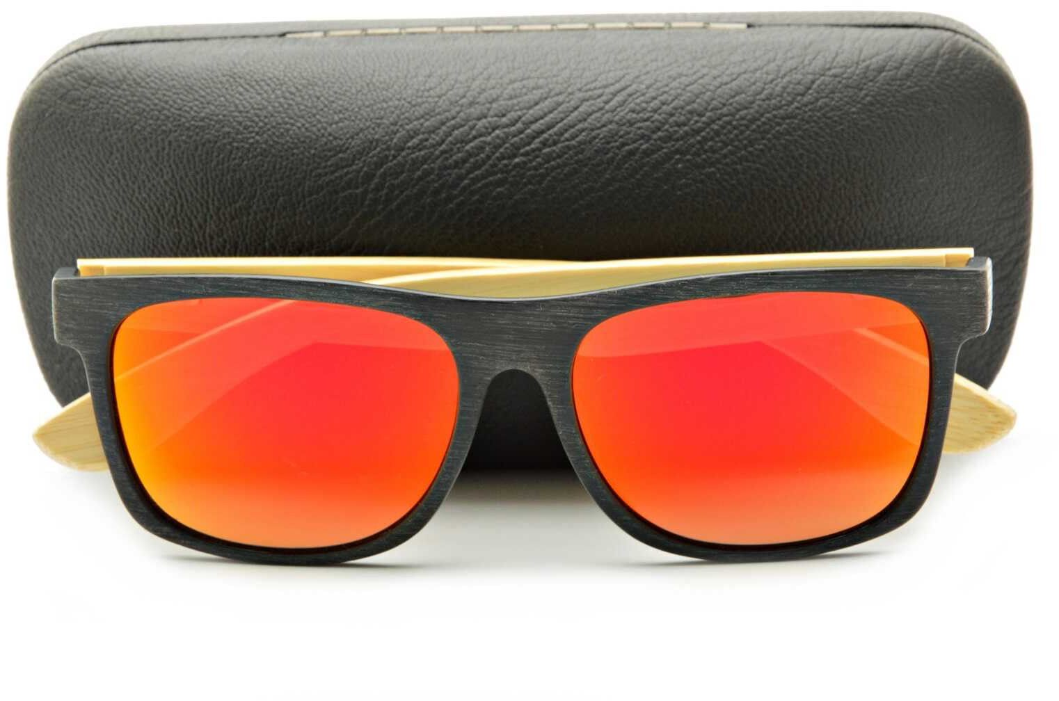 Estillo Drewniane okulary przeciwsłoneczne polaryzacyjne lustrzane EST-406B