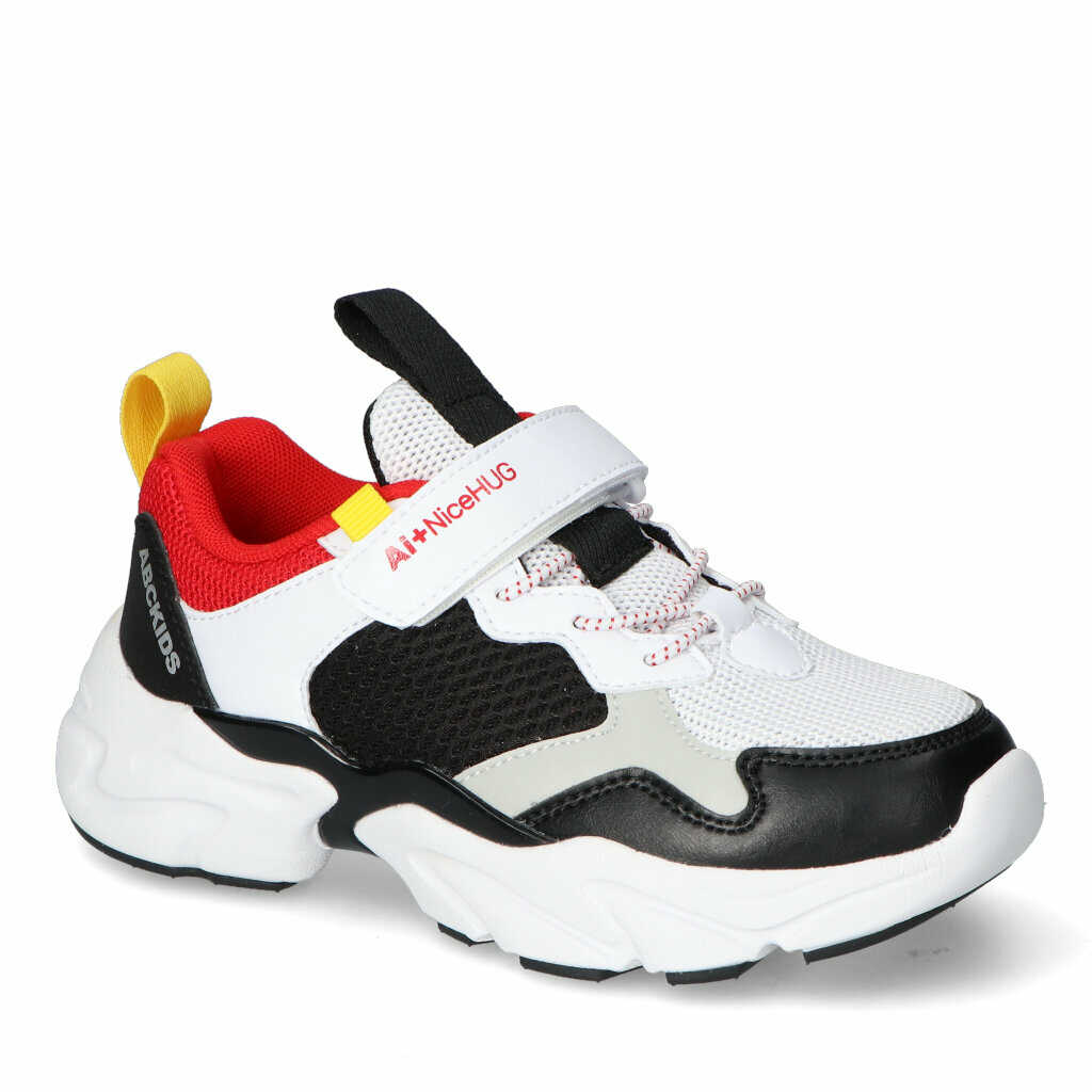 Sneakersy ABC Kids B012310219 Białe/Czarne/Czerwone
