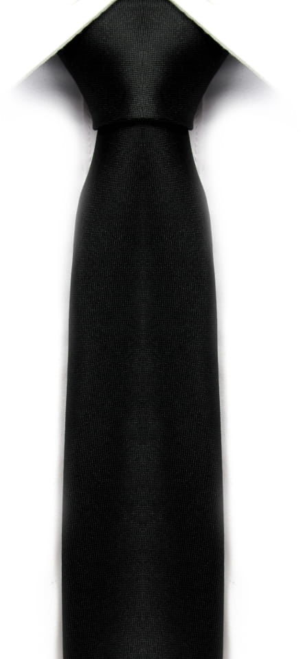 Krawat Męski Elegancki Modny Śledź Śledzik Wąski gładki czarny Matowy G131