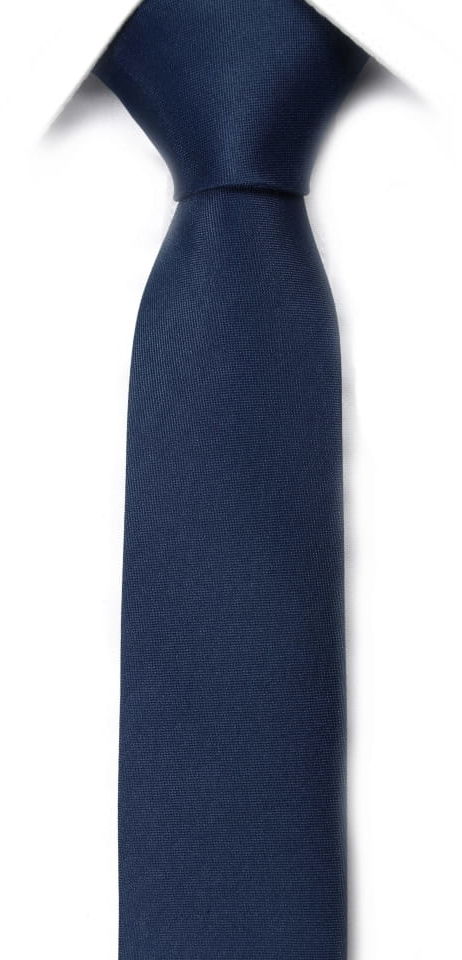 Krawat Męski Elegancki Modny Śledź wąski gładki granatowy atramentowy G176