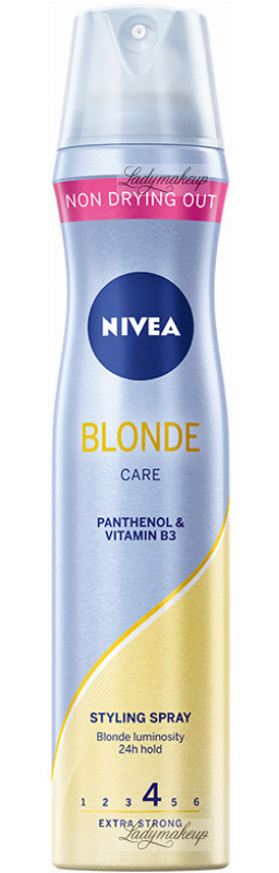 Nivea - Blonde Care - Styling Spray - Lakier do włosów blond z pantenolem i wit. B3 - 4 Extra Strong - 250 ml