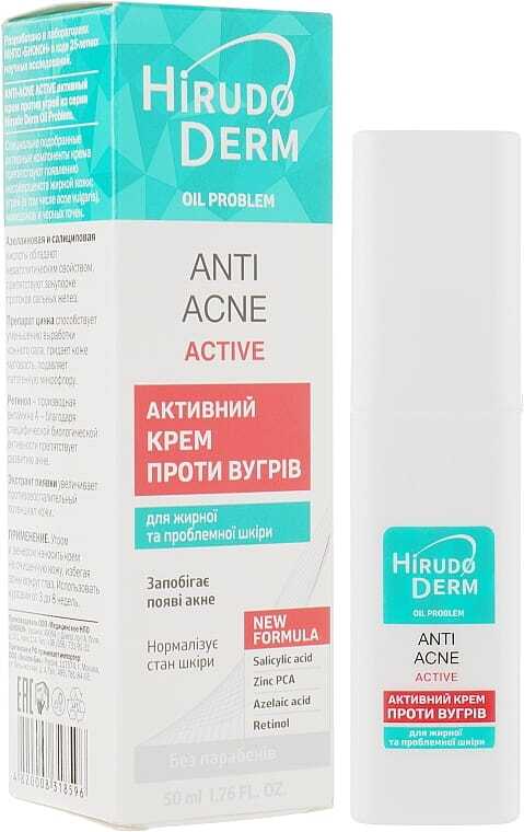 Aktywny Krem Przeciwtrądzikowy Hirudoderm Anti Acne Active
