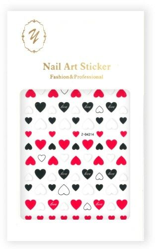 Naklejki do paznokci cienkie samoprzylepne Nail Art Sticker red Nr Z-D4214