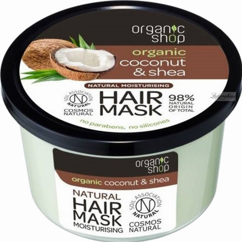 ORGANIC SHOP - Natural Moisturising Hair Mask - Tropical Coconut & Shea - Naturalna nawilżająca maska do włosów - Kokos i masło shea - 250 ml