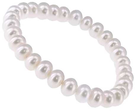 LAMAR Bransoletka białe naturalne perły okrągłe 8 mm