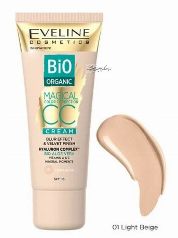 Eveline Cosmetics - Bio Organic - MAGICAL CC CREAM - Krem koloryzujący CC z mineralnymi pigmentami - 30 ml - 01 LIGHT BEIGE