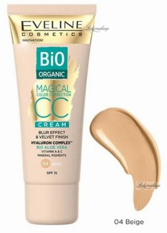 Eveline Cosmetics - Bio Organic - MAGICAL CC CREAM - Krem koloryzujący CC z mineralnymi pigmentami - 30 ml - 04 BEIGE