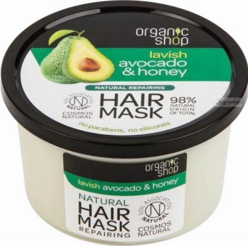 ORGANIC SHOP - Natural Repairing Hair Mask - Lavish Avocado & Honey - Naturalna odbudowująca maska do włosów - Awokado i miód - 250 ml