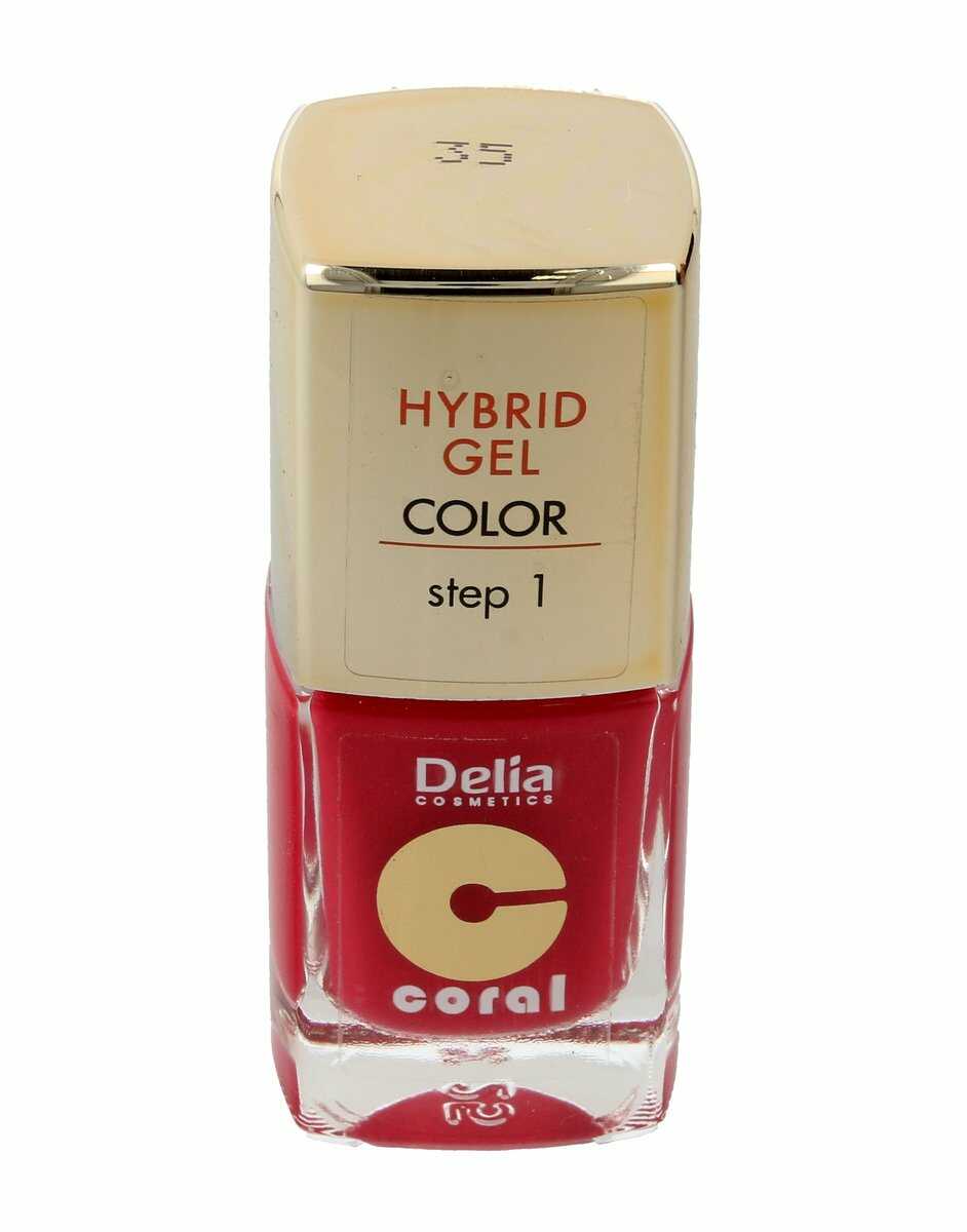 Delia Cosmetics, Coral Hybrid Gel, emalia do paznokci 35, 11 ml