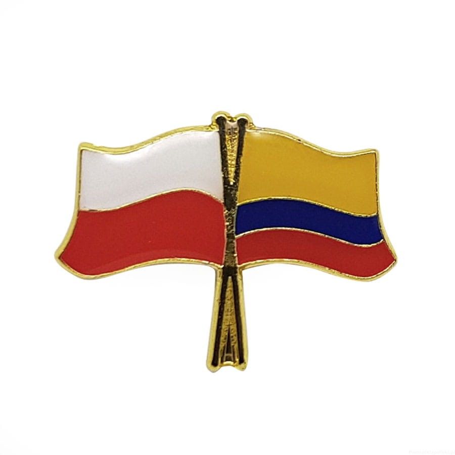 Flaga Polska-Kolumbia - przypinka