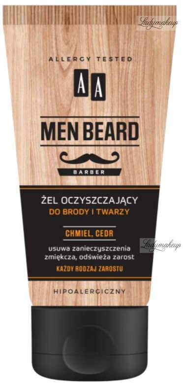 AA - MEN BEARD Barber - Żel oczyszczający do brody i twarzy - Chmiel i Cedr - 150 ml