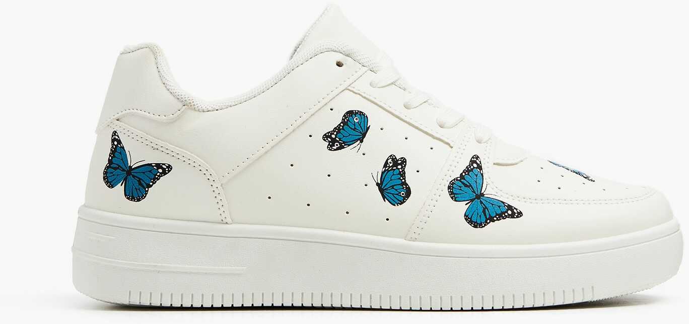Cropp - Sneakersy z motywem motyli - Niebieski