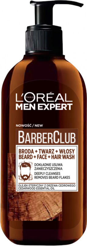 L''Oréal - MEN EXPERT - BARBER CLUB GEL - Żel oczyszczający do brody, twarzy i włosów - 200 ml