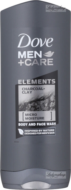 Dove - Men+Care - Elements - Charcoal + Clay - Body and Face Wash - Żel pod prysznic do mycia ciała i twarzy dla mężczyzn - 400 ml